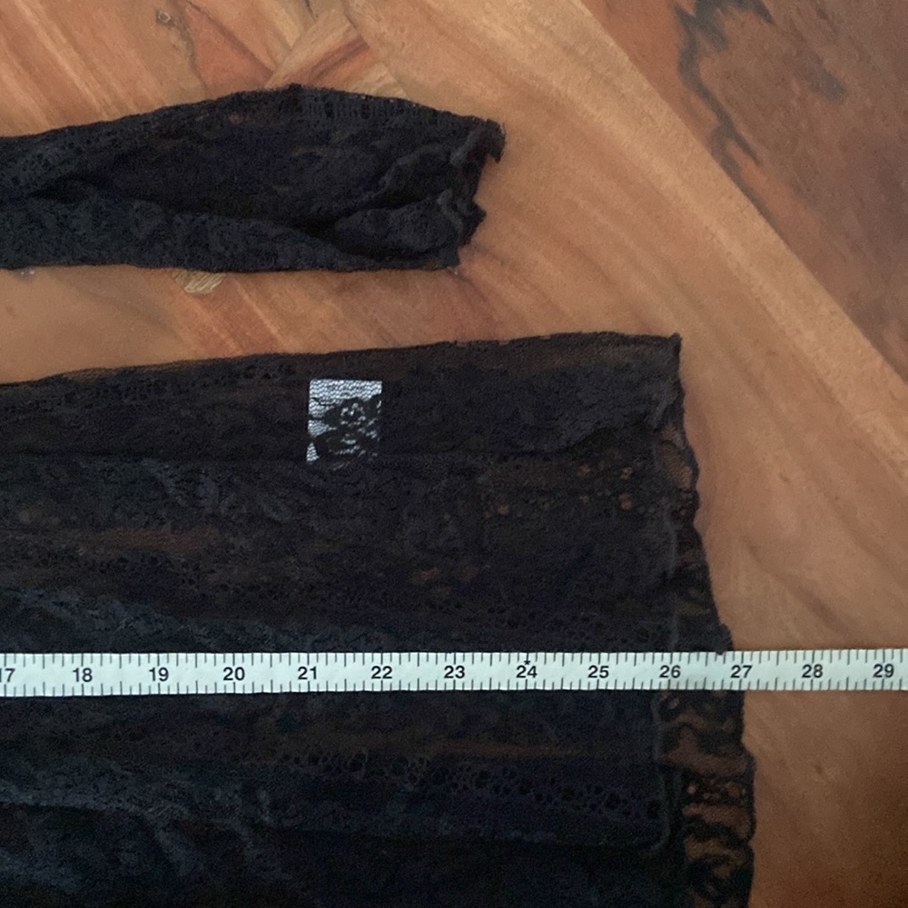 Nordstrom black lace babydoll top long sleeve sheer boho festival crochet medium - Picture 14 of 15